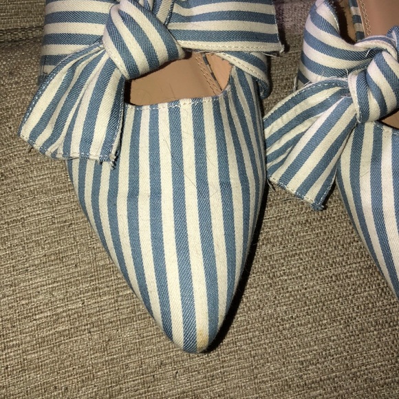 Luca + Grae Aspyn Pointed Toe Striped Tie Flats - Picture 2 of 2